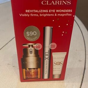 Clarins Eye Care Trio with Red and Silver Accents